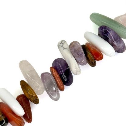 Picture of Multi-Colour Dyed Jade Long Chip Beads 16" Strand
