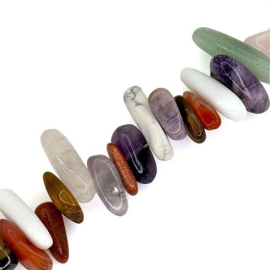 Picture of Multi-Colour Dyed Jade Long Chip Beads 16" Strand