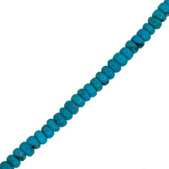 Picture of Stabilized Turquoise Rondelle Bead 3mm, 16" Bead Strand