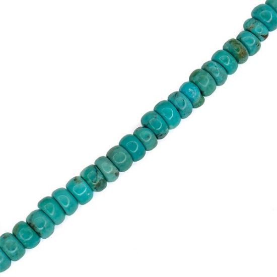 Picture of Stabilized Turquoise Rondelle Bead 4mm, 16" Bead Strand