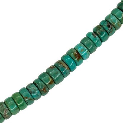 Picture of Stabilized Turquoise Rondelle Bead 6mm, 16" Bead Strand