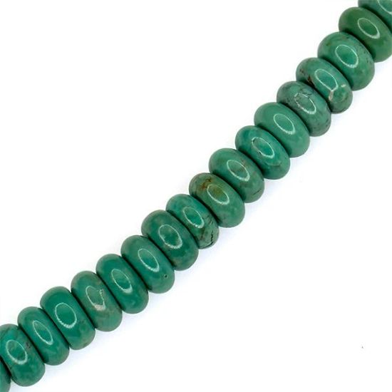 Picture of Stabilized Turquoise Rondelle Bead 7mm, 16" Bead Strand