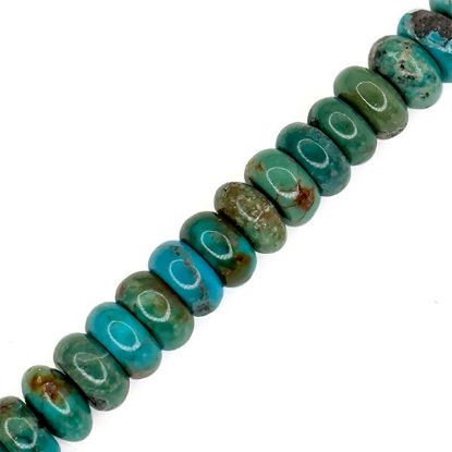 Picture of Stabilized Turquoise Rondelle Bead 8mm, 16" Bead Strand
