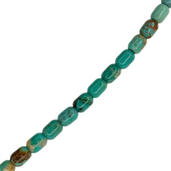 Picture of Stabilized Turquoise Barrel Bead 5x7mm, 16" Bead Strand