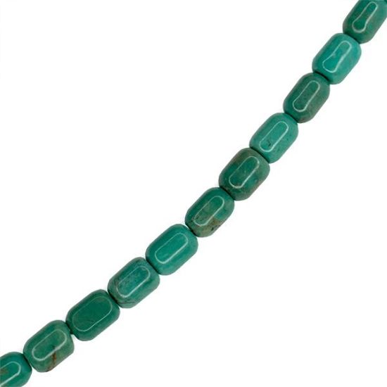 Picture of Stabilized Turquoise Barrel Bead 6x8mm, 16" Bead Strand