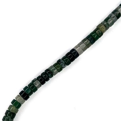 Picture of Moss Agate Heishi Beads, 4mm 15" Strand