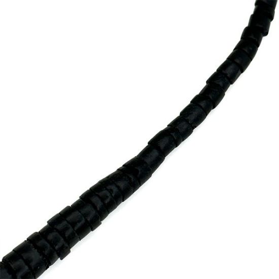 Picture of Black Coconut  Graduated Heishi Bead 4-10mm 16" Strand