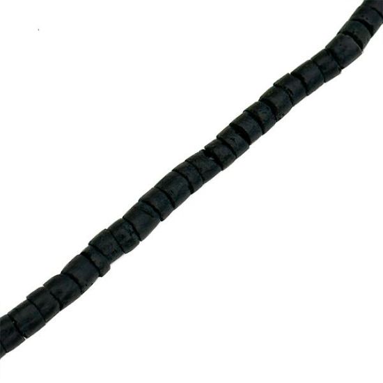 Picture of Black Coconut Dyed Heishi Bead 4-5mm 24" Strand