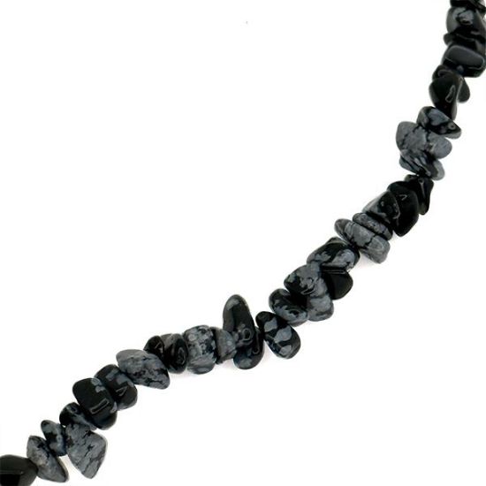 Picture of Snowflake Obsidian Bead 34" Strand