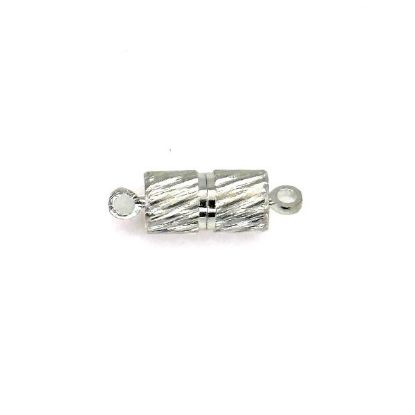 Picture of Silver Plated Magnetic Twist Clasp 5x16mm<br />10 Clasp Sets