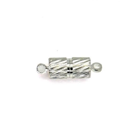 Picture of Silver Plated Magnetic Twist Clasp 5x16mm<br />10 Clasp Sets