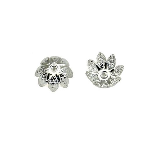 Picture of Silver Plated Filigree Bead Caps 12mm<br />20 Bead Caps