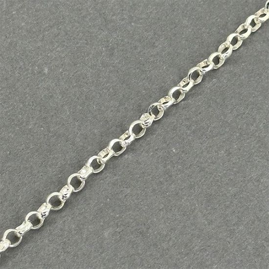 Picture of Sterling Silver Diamond Cut  Rolo Bulk Chain,3.7mm, Sold by the Foot
