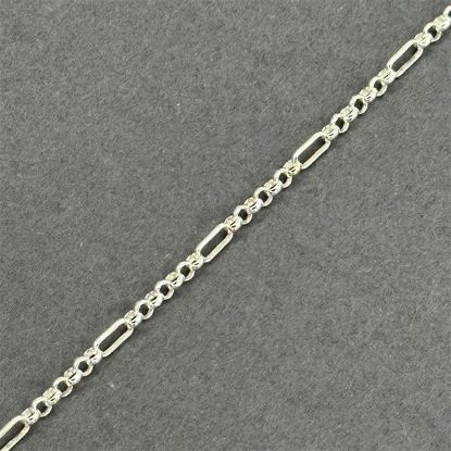 Picture of Sterling Silver Long & Short Rolo Bulk Chain 2.6mm, Sold by the Foot