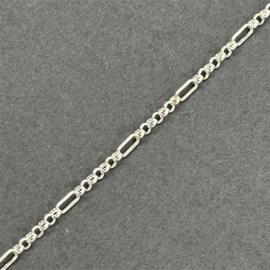 Picture of Sterling Silver Long & Short Rolo Bulk Chain 2.6mm, Sold by the Foot