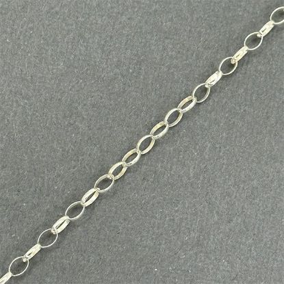Picture of Sterling Silver Oval Rolo Bulk Chain 3mm, Sold by the Foot