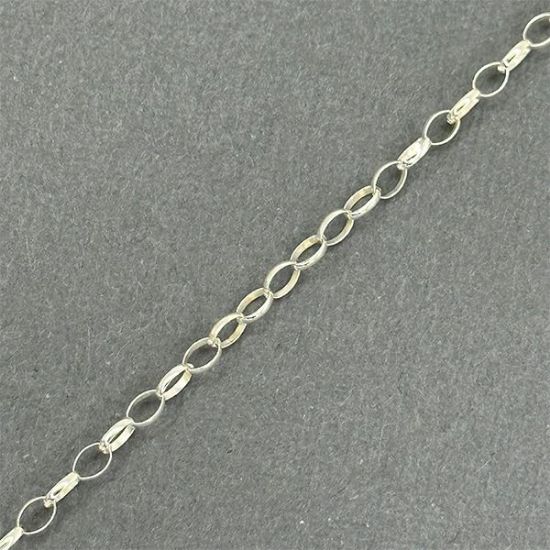 Picture of Sterling Silver Oval Rolo Bulk Chain 3mm, Sold by the Foot