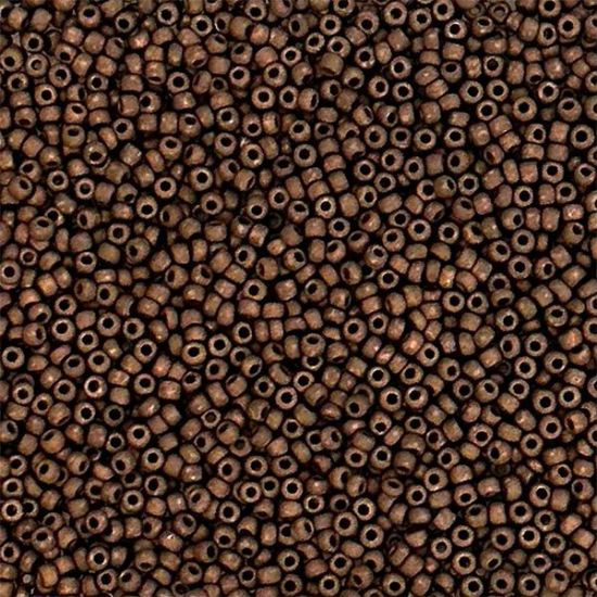 Picture of Dark Bronze Matte Seed Bead #F457B / Size 11<br />Approximately 25 Grams