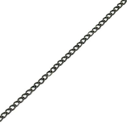 Picture of Gun Metal Plated Curb Bulk Chain 1.7mm, Sold per 100 Foot Spool