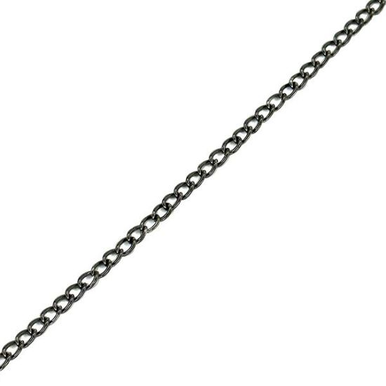 Picture of Gun Metal Plated Curb Bulk Chain 1.7mm, Sold per 100 Foot Spool