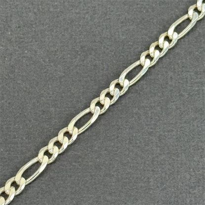 Picture of Sterling Silver Figaro Bulk Chain 4.3mm, Sold by the Foot