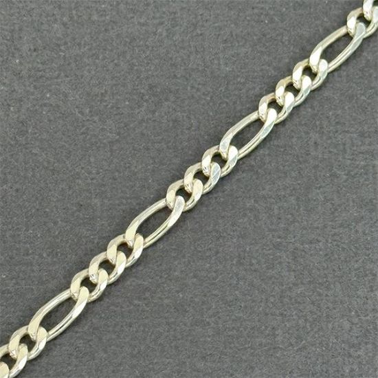 Picture of Sterling Silver Figaro Bulk Chain 4.3mm, Sold by the Foot