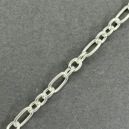 Picture of Sterling Silver Long & Short Bulk Chain 4.7mm, Sold by the Foot