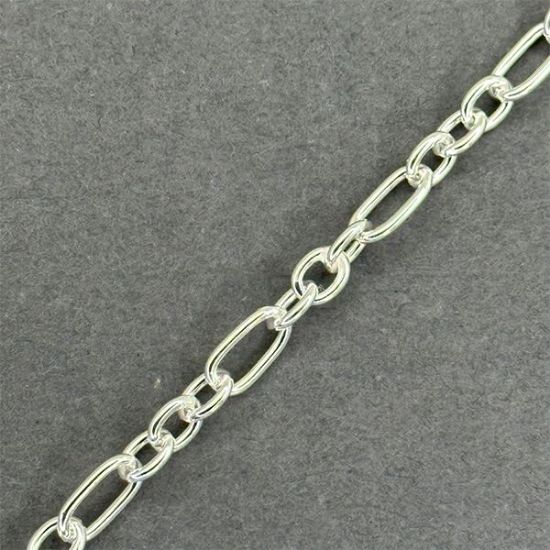 Picture of Sterling Silver Long & Short Bulk Chain 4.7mm, Sold by the Foot