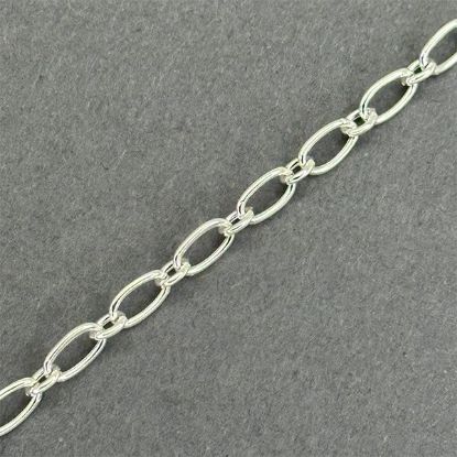 Picture of Sterling Silver Long & Short Bulk Chain 4mm Oval, Sold by the Foot