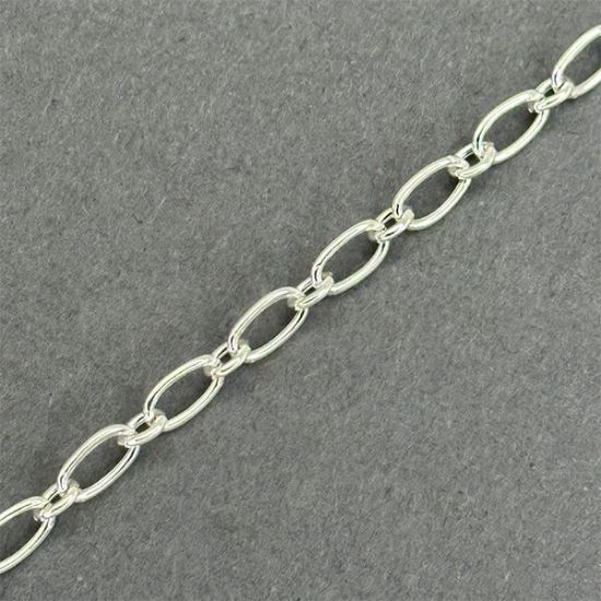 Picture of Sterling Silver Long & Short Bulk Chain 4mm Oval, Sold by the Foot