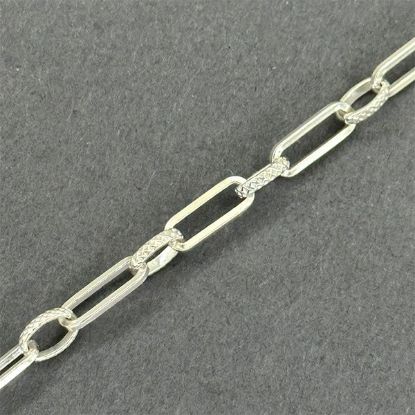 Picture of Sterling Silver Long & Short Pattern Bulk Chain 4.8mm, Sold by the Foot