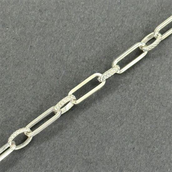Picture of Sterling Silver Long & Short Pattern Bulk Chain 4.8mm, Sold by the Foot