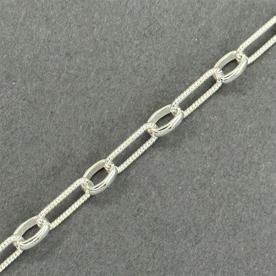 Picture of Sterling Silver Long & Short Twist Bulk Chain 2.7mm, Sold by the Foot
