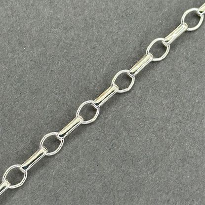Picture of Sterling Silver Long And Short 02A Bulk Chain 4.8mm, Sold by the Foot