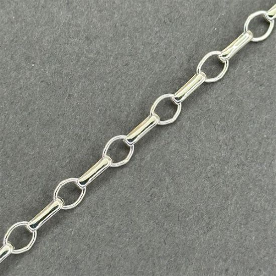 Picture of Sterling Silver Long And Short 02A Bulk Chain 4.8mm, Sold by the Foot