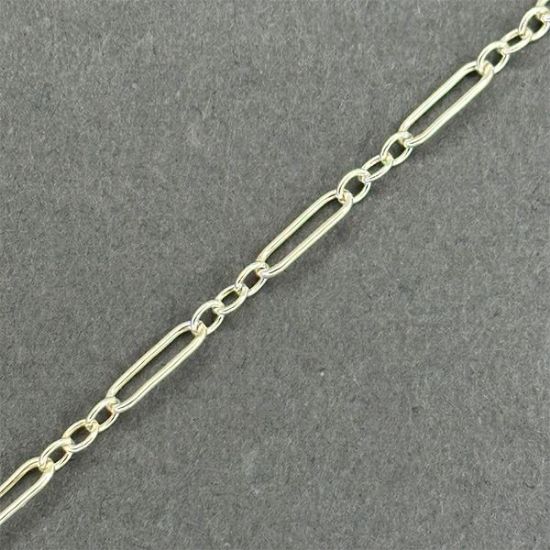 Picture of Sterling Silver Long And Short Bulk Chain 3.3mm, Sold by the Foot