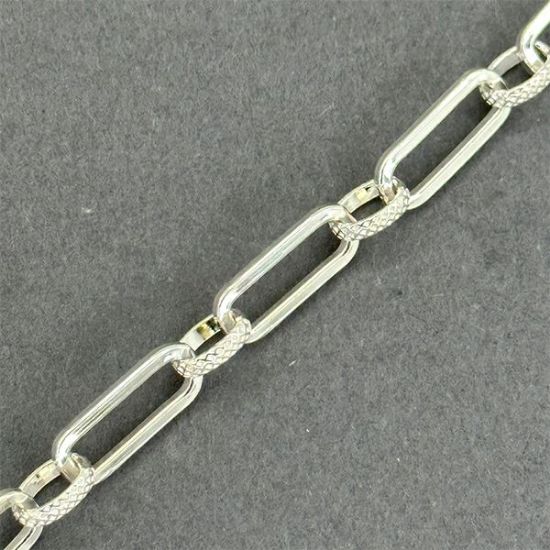 Picture of Sterling Silver Pattern Long & Short Bulk Chain 6mm, Sold by the Foot