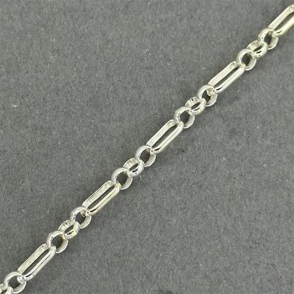 Picture of Sterling Silver Long & Short Rolo Bulk Chain 3.5mm, Sold by the Foot