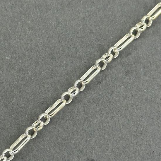 Picture of Sterling Silver Long & Short Rolo Bulk Chain 3.5mm, Sold by the Foot