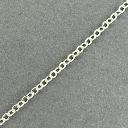 Picture of Sterling Silver Flat Cable Bulk Chain 3.1mm, Sold by the Foot 