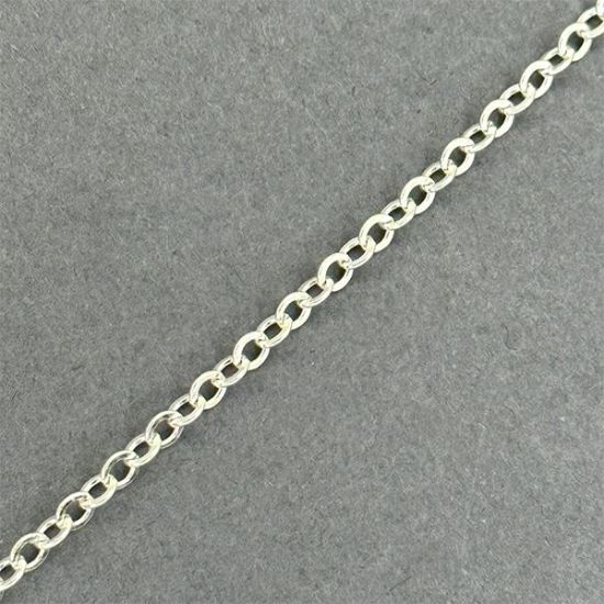 Picture of Sterling Silver Flat Cable Bulk Chain 3.1mm, Sold by the Foot 