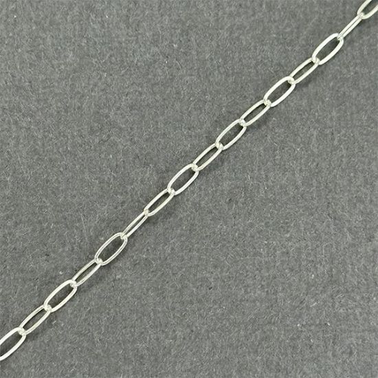 Picture of Sterling Silver Flat Cable Bulk Chain 2.2mm, Sold by the Foot