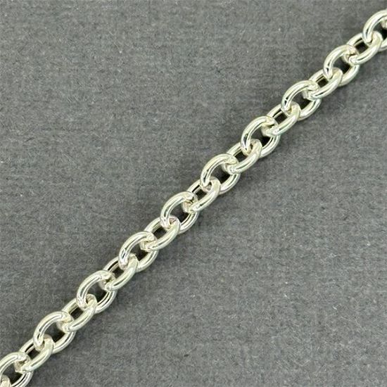 Picture of Sterling Silver Oval Cable Bulk Chain 4.7mm, Sold by the Foot
