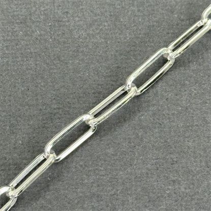 Picture of Sterling Silver Rectangle Cable Bulk Chain 5mm, Sold by the Foot