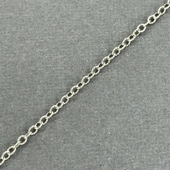 Picture of Sterling Silver Oxidized Cable Stamp Bulk Chain 2.5mm, Sold by the Foot