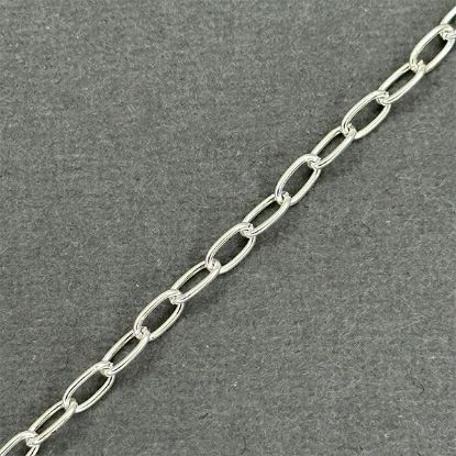 Picture of Beadalon Silver Plated Cable, Elongated Bulk Chain 3.4mm, Sold per 6.5 Foot Lengths