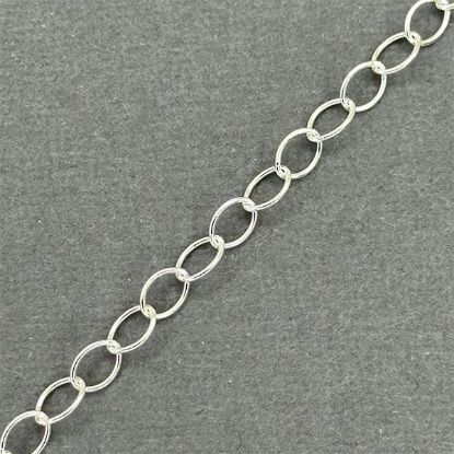 Picture of Silver Plated Cable Bulk Chain 4.8mm, Sold per 4 Foot Lengths. IMPORTED ECONOMY QUALITY CHAINS: DUE TO THE PRICE, THIS ITEM VARIES IN LENGTH AND SIZE, NO REFUNDS OR EXCHANGES.