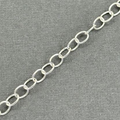Picture of Silver Plated Cable Bulk Chain 5mm, Sold per 4 Foot Lengths