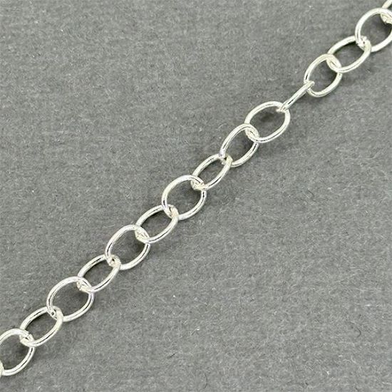Picture of Silver Plated Cable Bulk Chain 5mm, Sold per 4 Foot Lengths