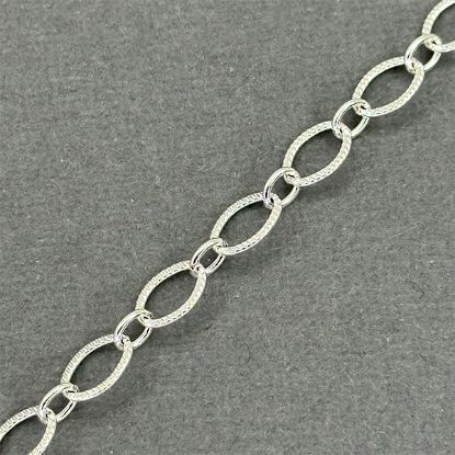 Picture of Silver Plated Stamped Cable Bulk Chain 6mm<br />4 Foot Lengths